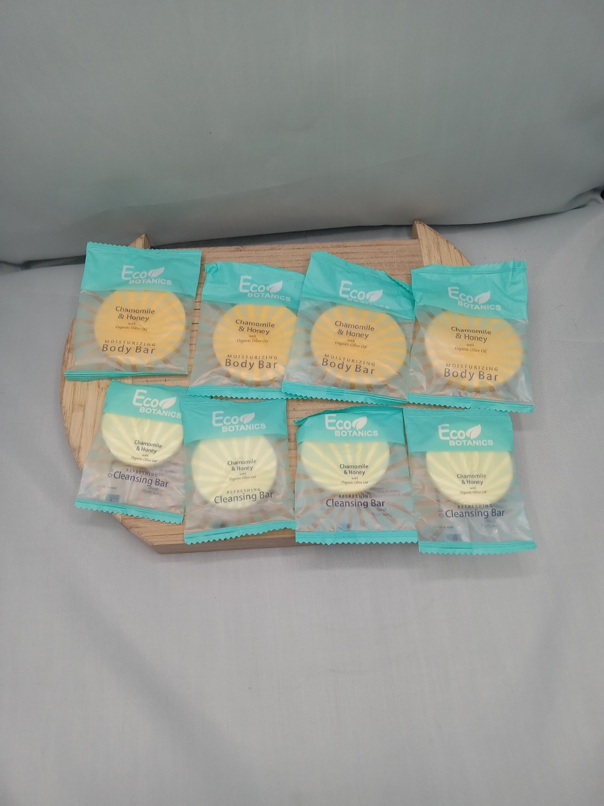 4 Eco Botanics Travel-Size Hotel Body Bar Soap 4 Cleansing Bar Chammomile Honey