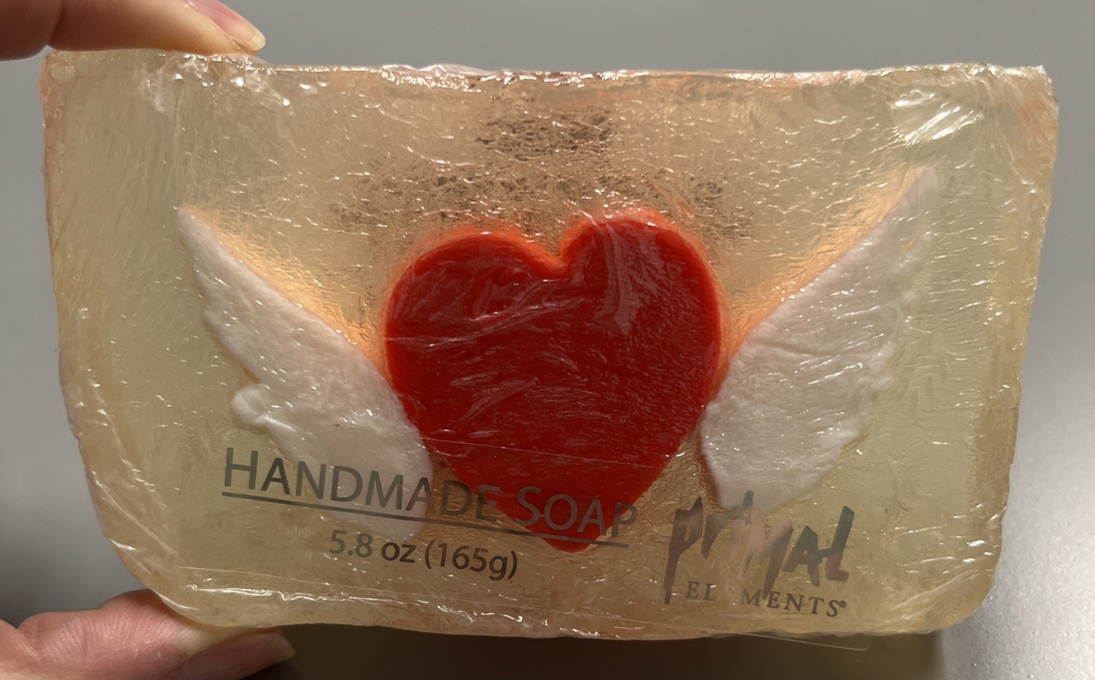 Primal Elements TATTOO Soap Hearts Handmade Glycerin 5.8 oz. / 165g Wings