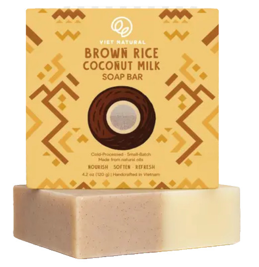 Brown Rice & Coconut Milk 2-in-1 Luxurious Natural Soap Bar 4.2 oz