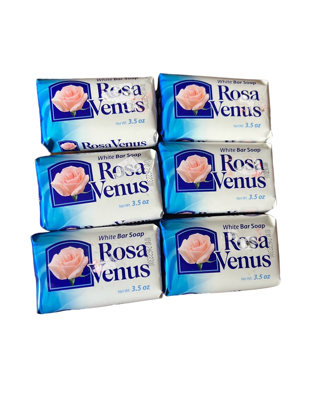Rosa Venus Bar Soap Lot of 6 White Bars 3.5 oz. Each