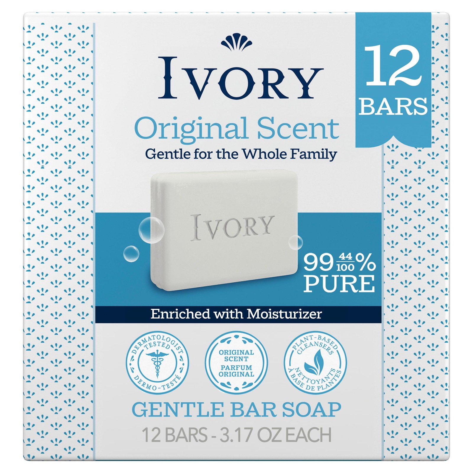 Gentle Bar Soap, Designed for Whole Family, 99.44% Pure Formula, Plant-Based …