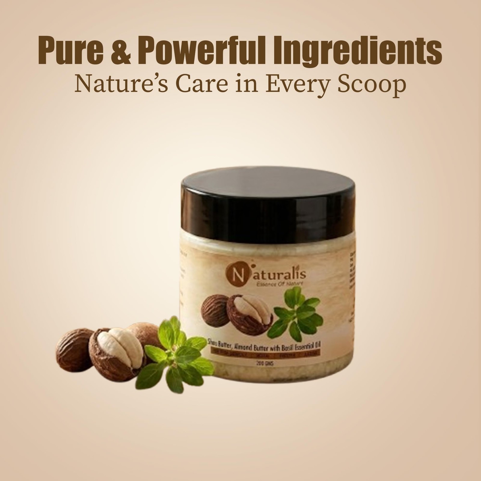 Naturalis Unrefined Shea Butter 200g | Deep Hydration & Soft Skin