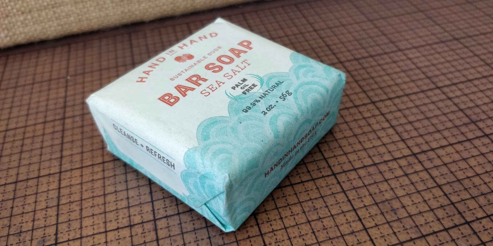 5 BARS (5 X 2oz = 10oz) Hand in Hand Sustainable Suds – SEA SALT – 99.9% natural