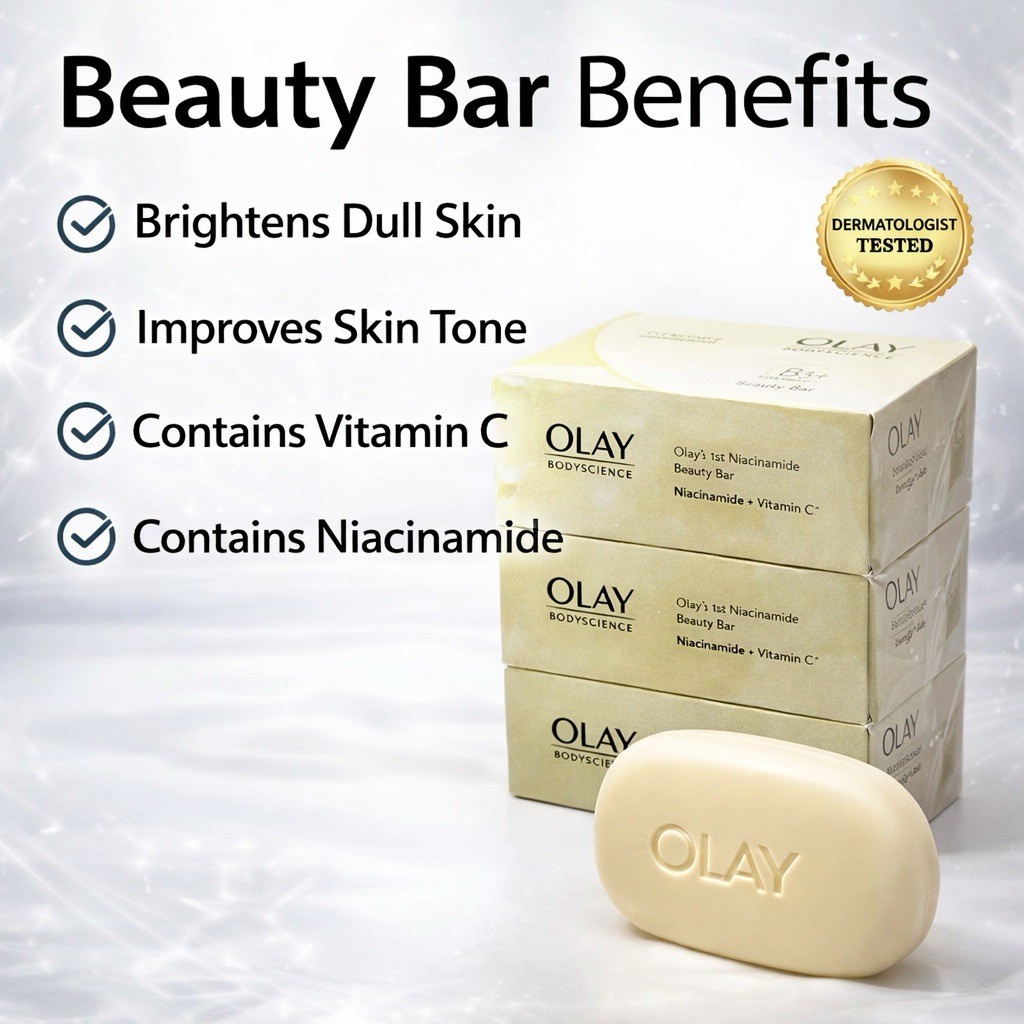 Soap Olay B3+ Vit C Niacinamide Cleansing & Brightening Beauty 8 Bar Sealed New