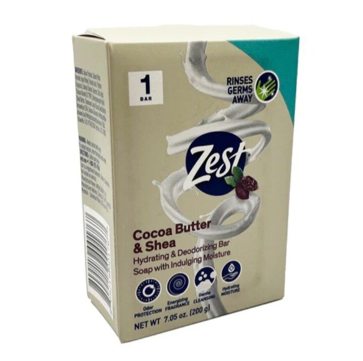 🆕️ ZEST (7.05 Oz.) BAR ●COCOA BUTTER & SHEA● Hydrating & Deodorizing Soap🫧.