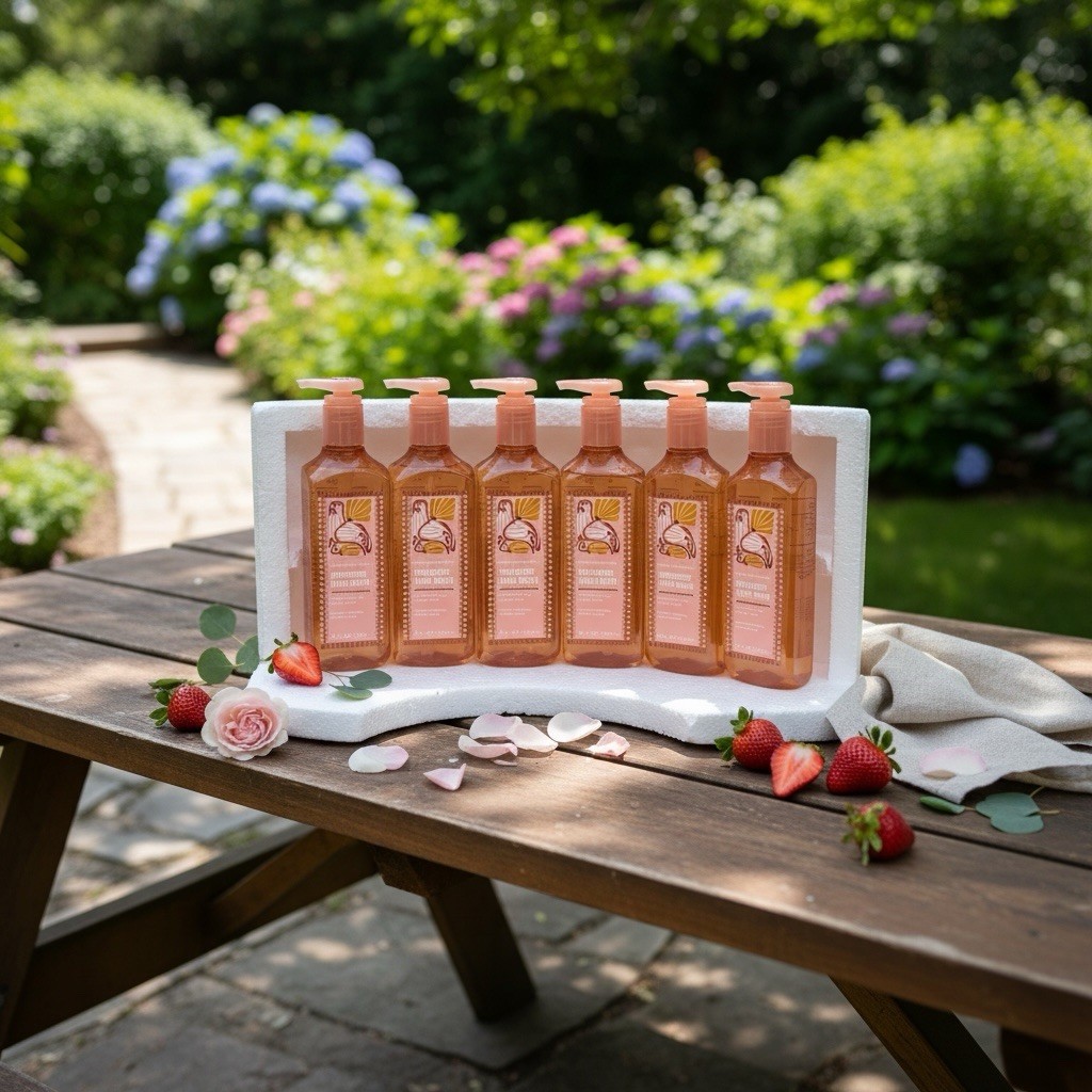 6 New STRAWBERRY PEACH SUNSET BATH & BODY WORKS CLEANSING GEL SOAP