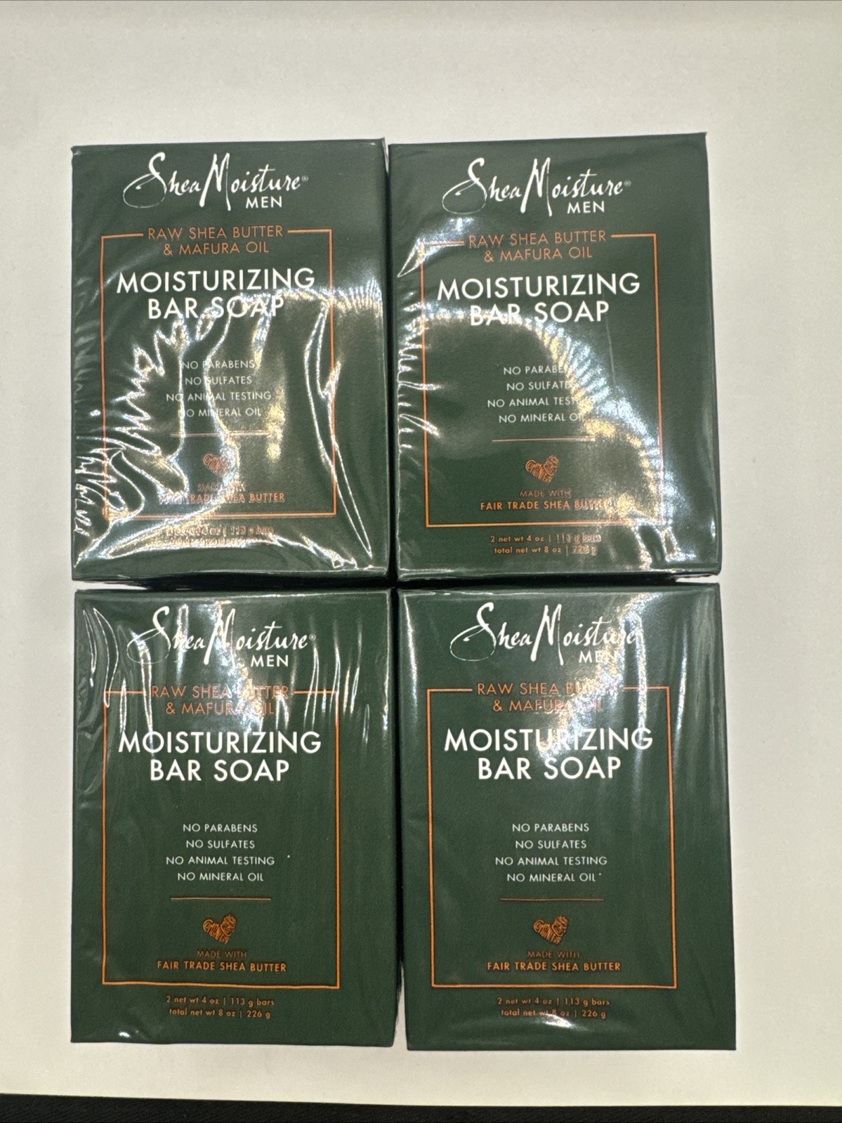 Lot (4) Moisturizing Bar Soap Raw Shea Butter & Mafura Oil, 2 Bars, 4 oz (113 g)