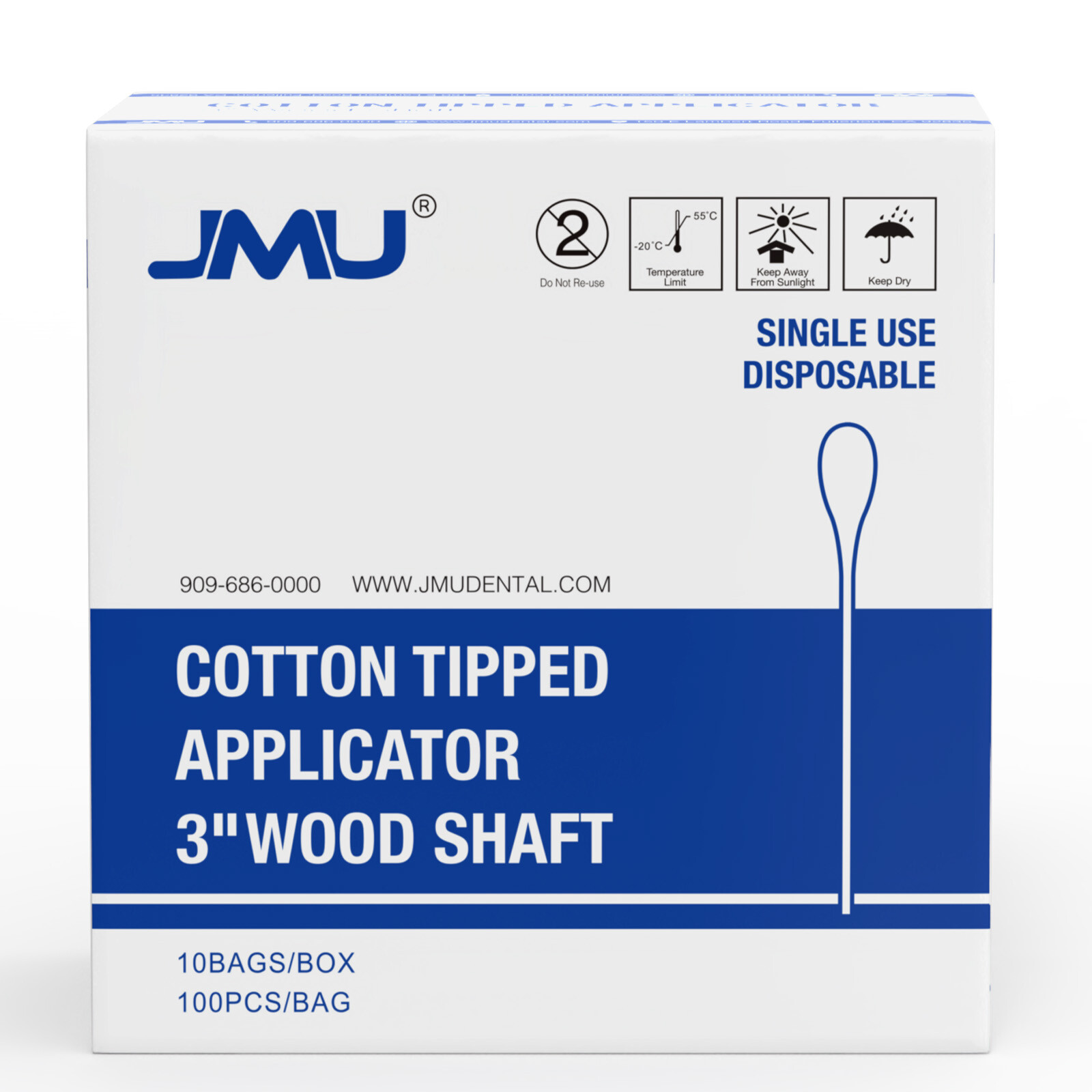 JMU Up to 10,000 Cotton Swabs Swab Q-tips 3 inch Dental Medical Makeup Cleaning