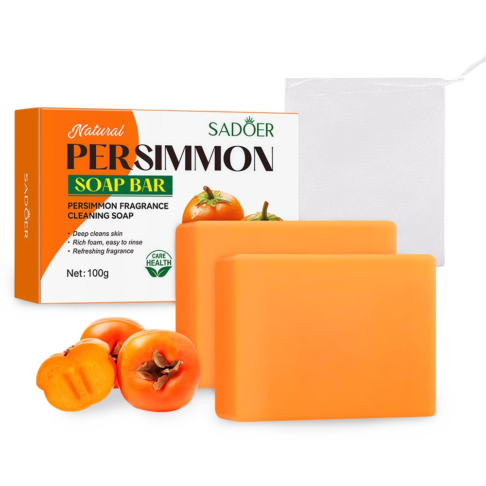 1~5 PCS Persimmon Soap Bar Body Odor Control Deodorant Soap for Men & Women US