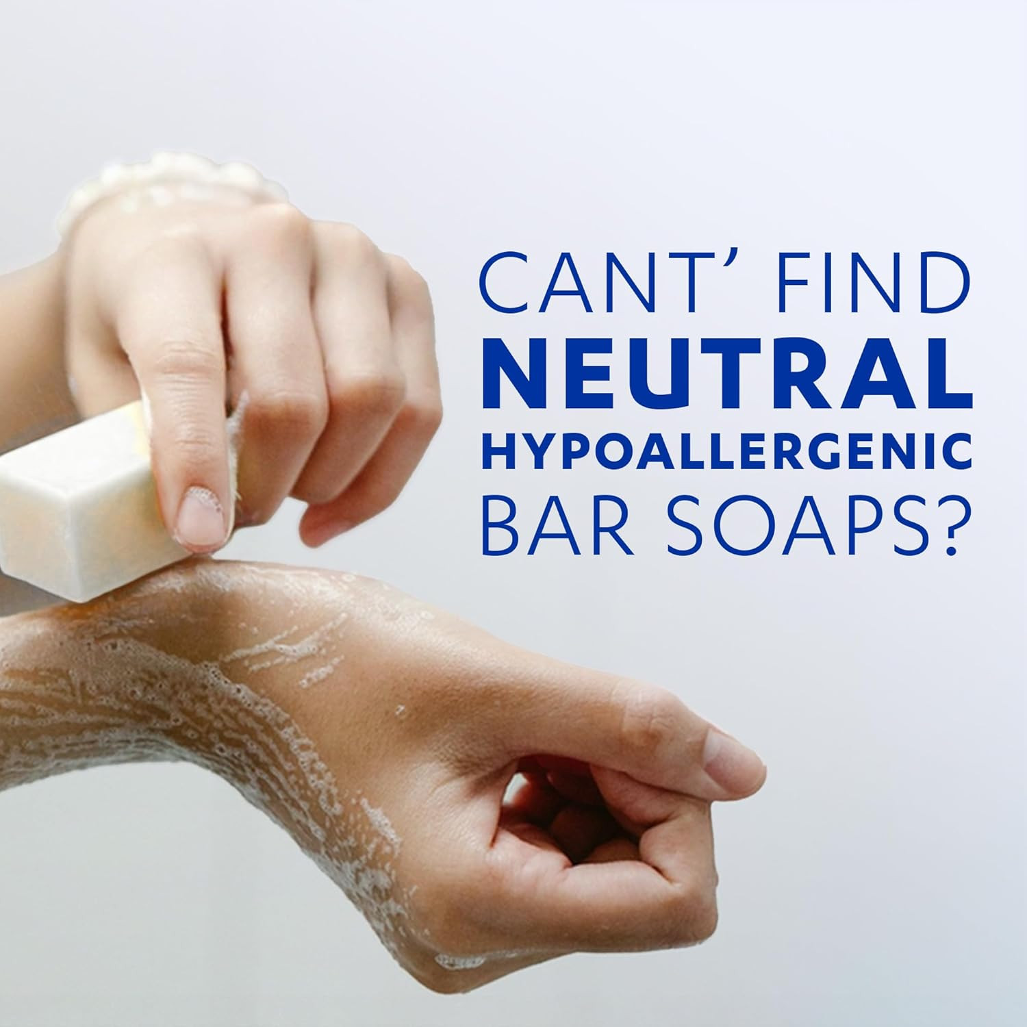 Neutral Hypoallergenic Bar Soap – Fragrance-Free & Dye-Free for Face & Body –…