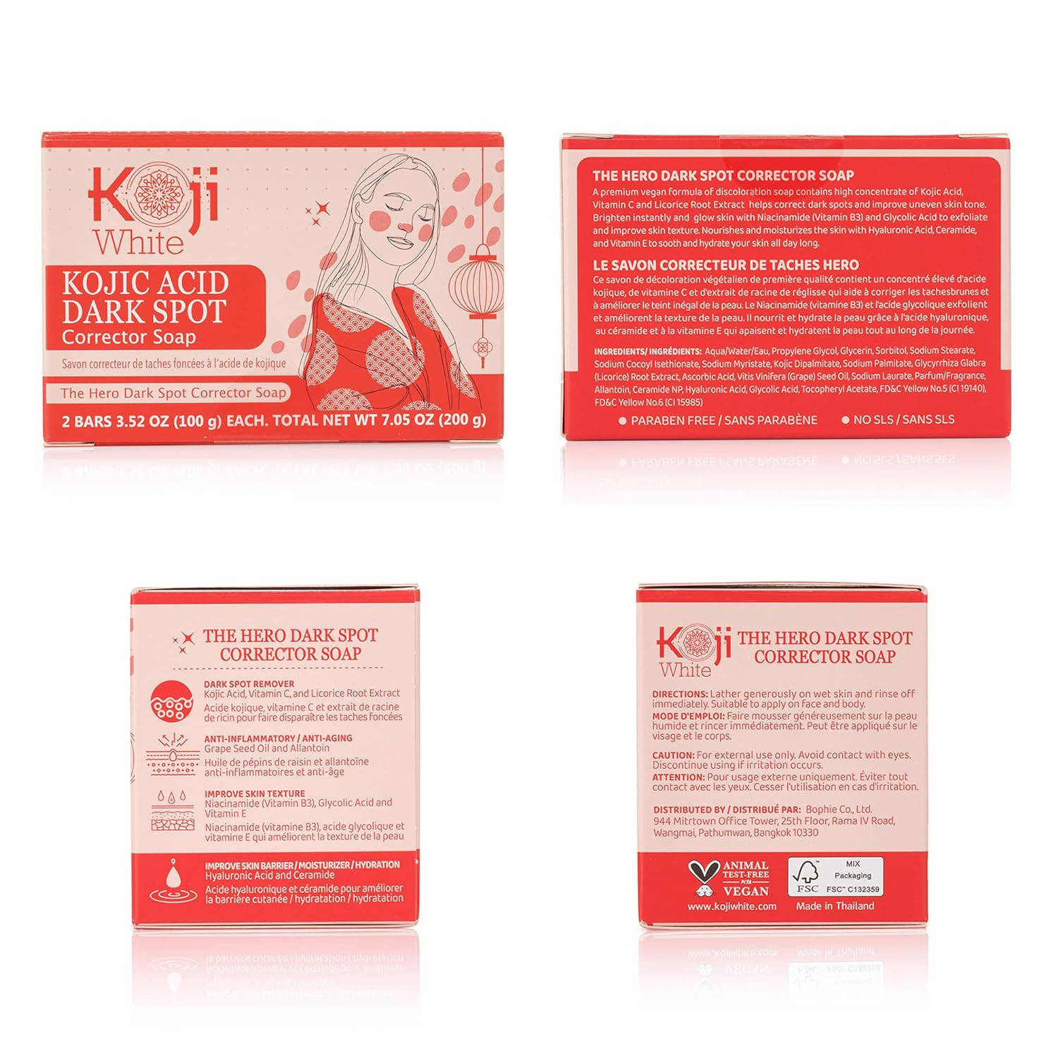 Koji White Kojic Acid Dark Spot Corrector Soap – Kojic Acid Soap with Vitamin C,