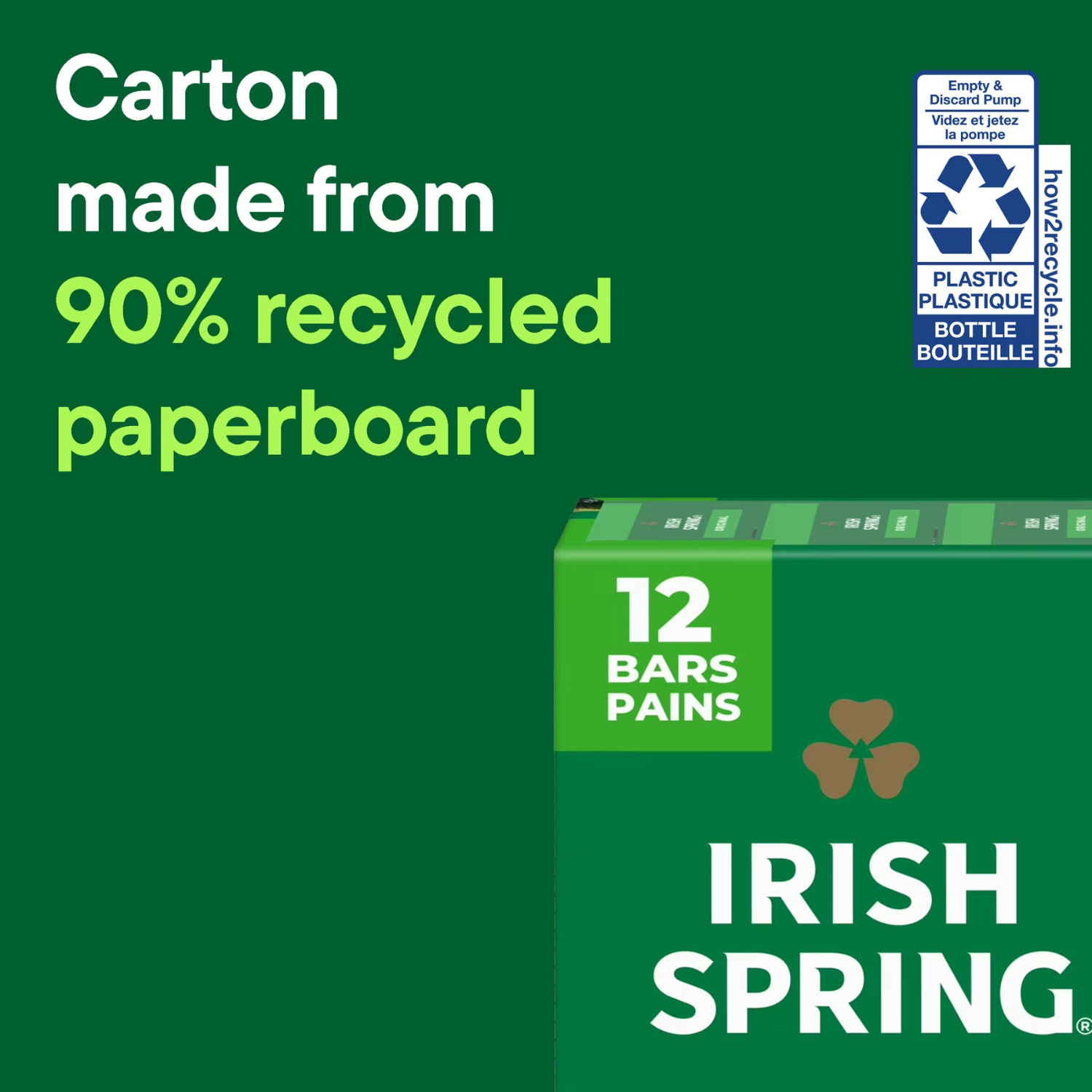 Irish Spring Bar Soap for Men, Original Clean Mens Bar Soap, 48Pack, 3.7 Oz Blue