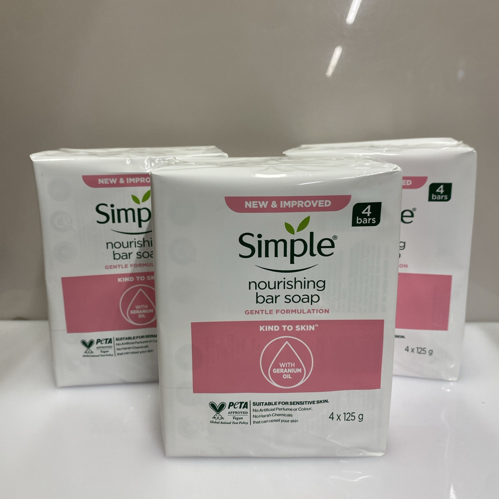 3X Simple Pure Cleansing Soap 4 Bars
