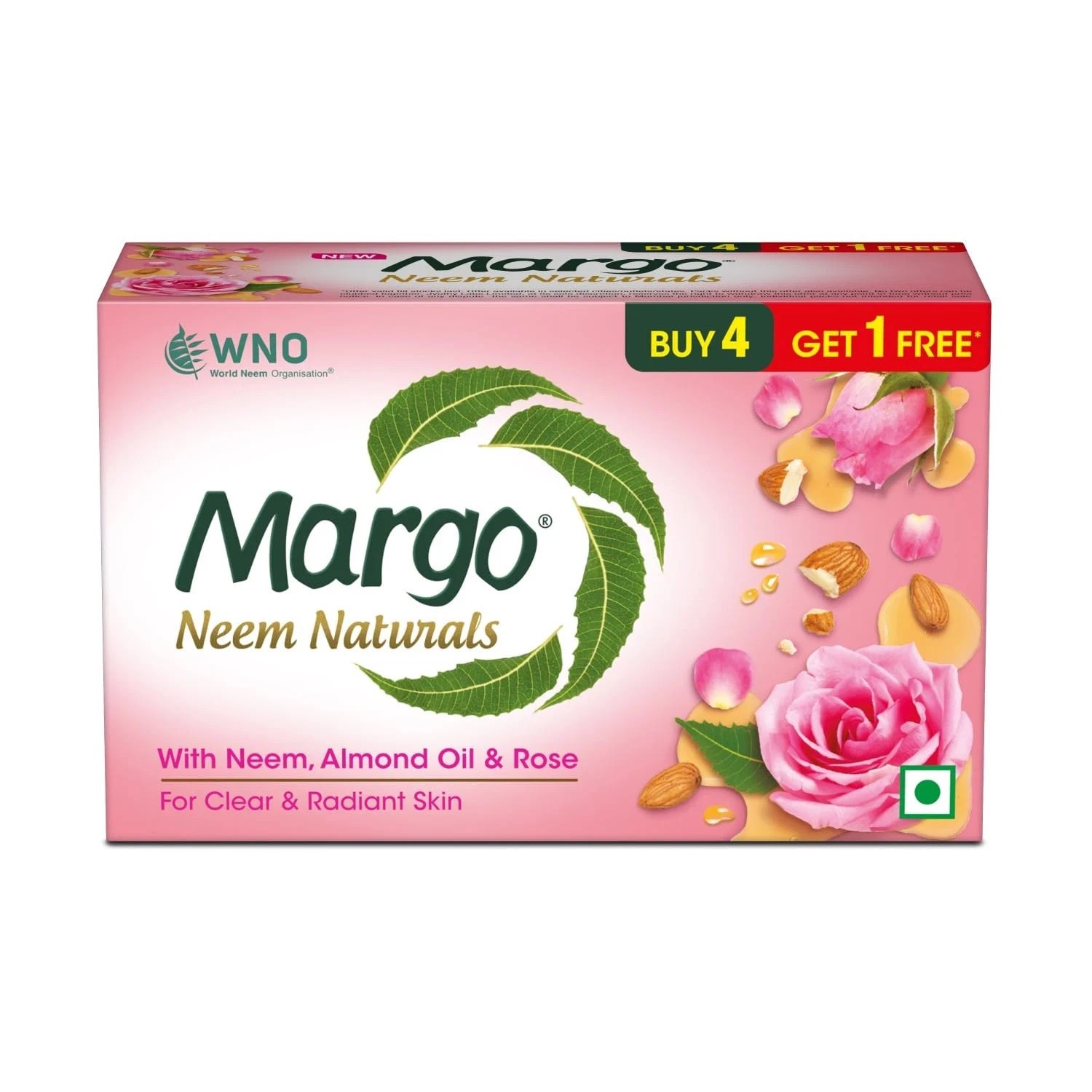 Margo Neem Naturals Soap For Clear Radiant Skin Pack of 5x100g Each Packs