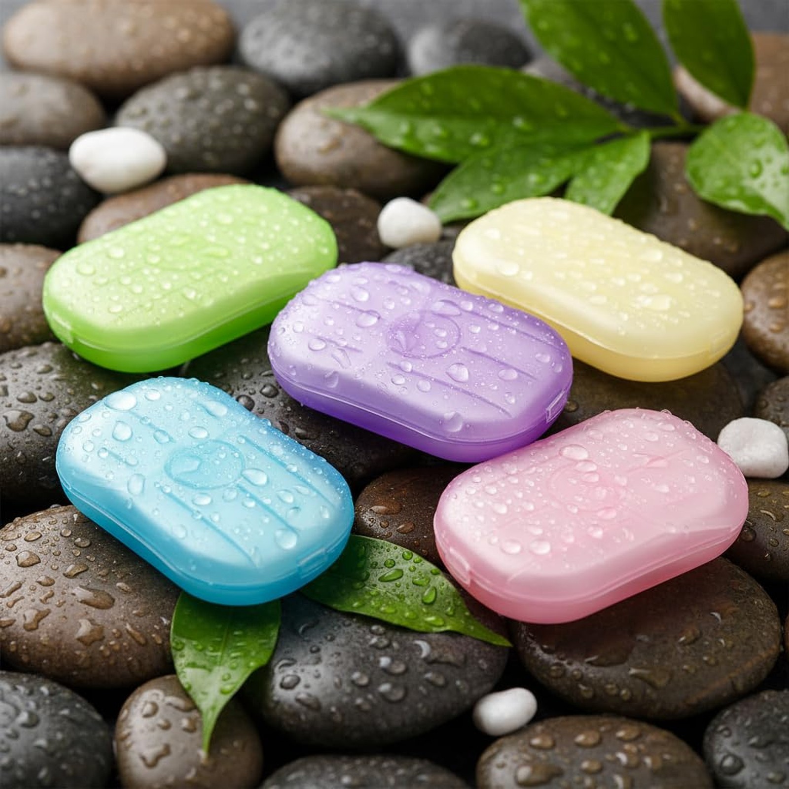 Colorful Disposable Soap Sheets Paper, 5 Boxes, Hand Cleaner Fragrance, Mini