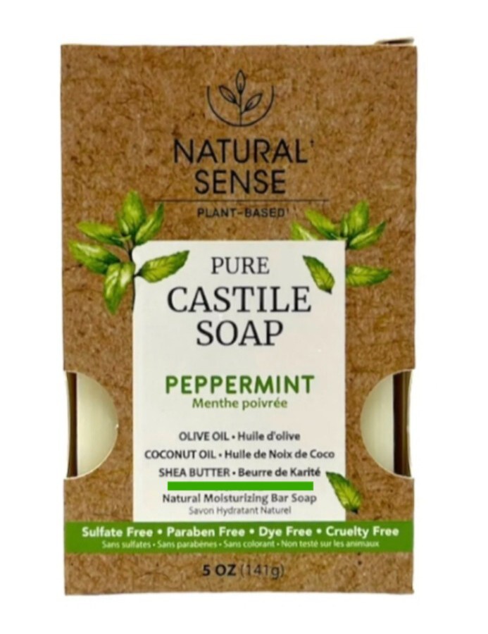 🆕️ Natural Sense 5 Oz. Bar Castile Soap🫧 ●PEPPERMINT● Natural & Moisturizing.
