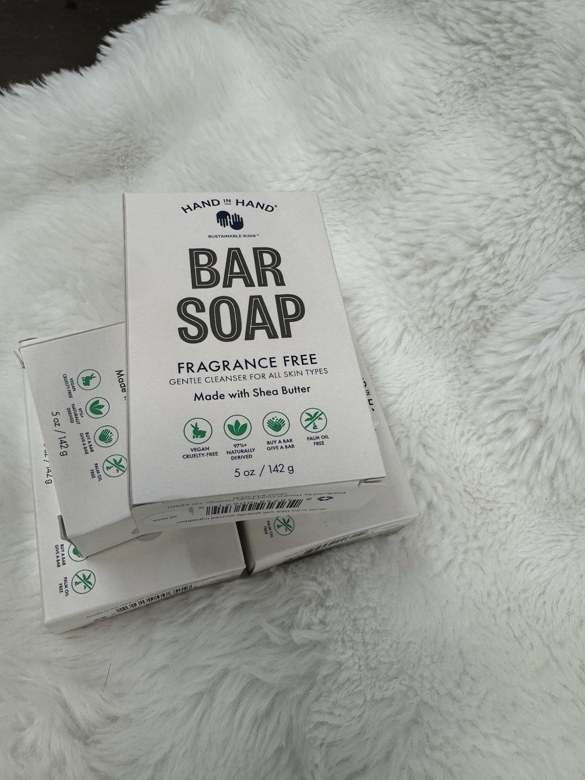 4 Hand In Hand Bar Soaps Fragrance Free Gentle Cleanser All Skin 5 oz each NIB!