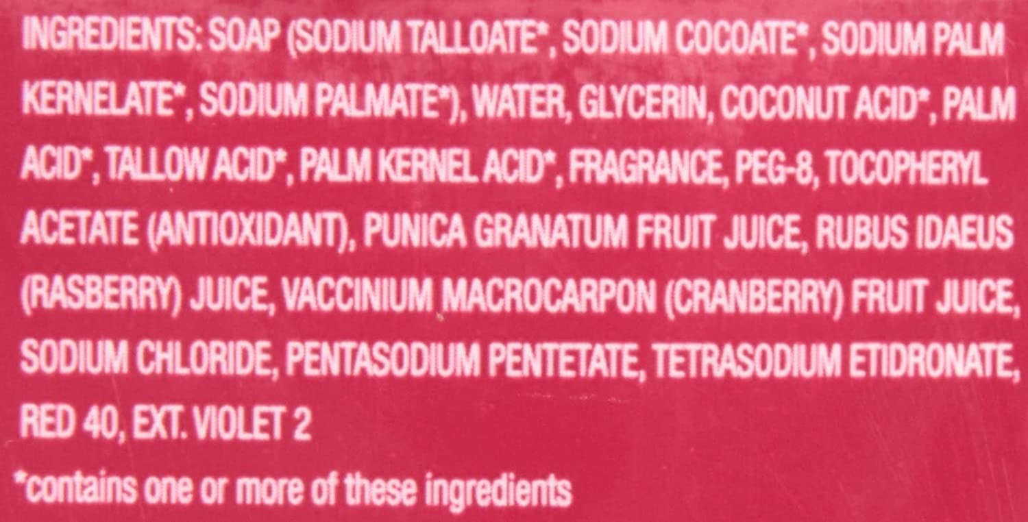 Glycerin Soap Bars with Power Berries, Raspberry, Pomegranate, Cranberry, 12 Oz