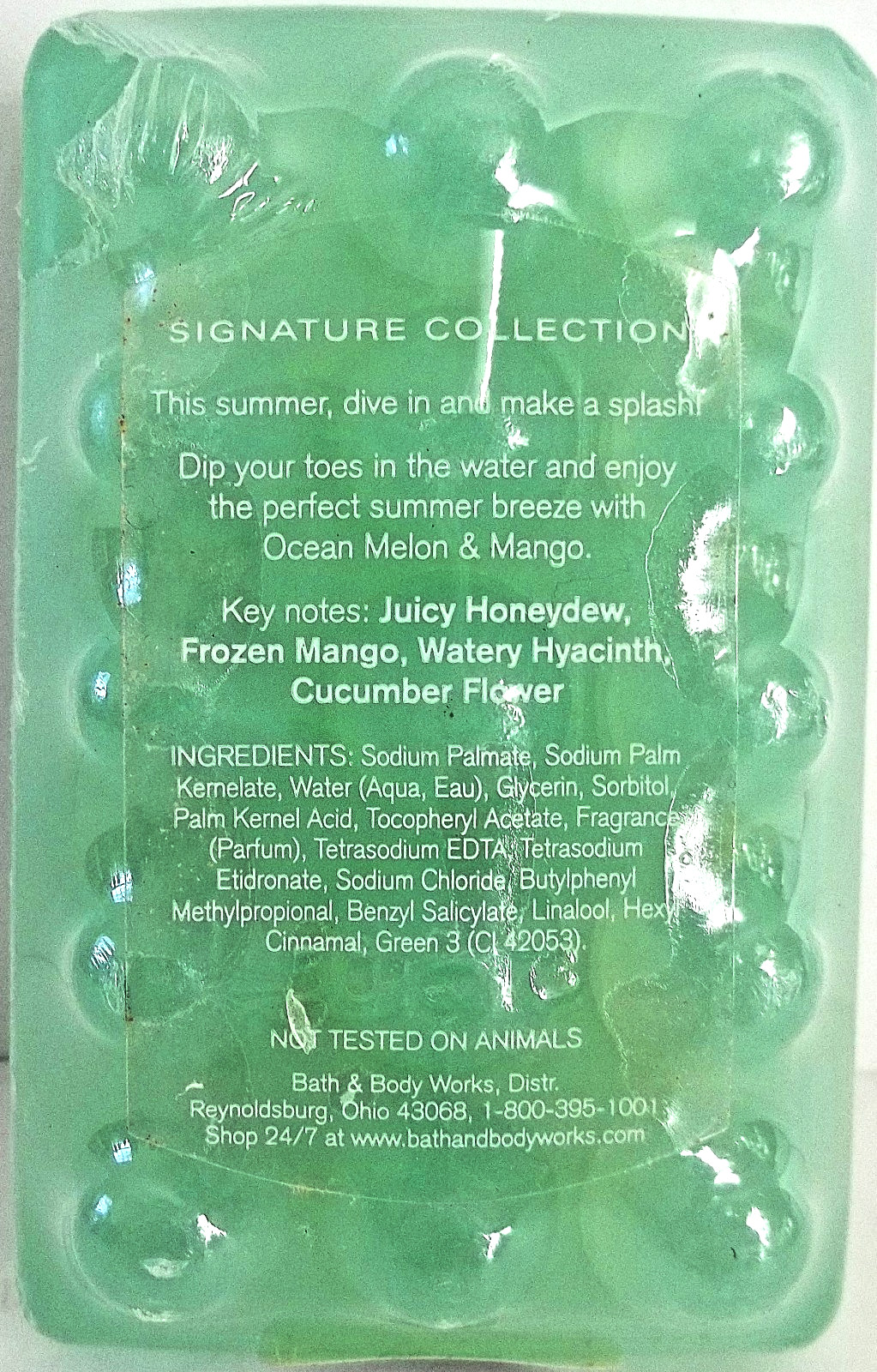 Bath Body Works OCEAN MELON & MANGO Glycerin Bar Soap, 5.2 oz, NEW x 4