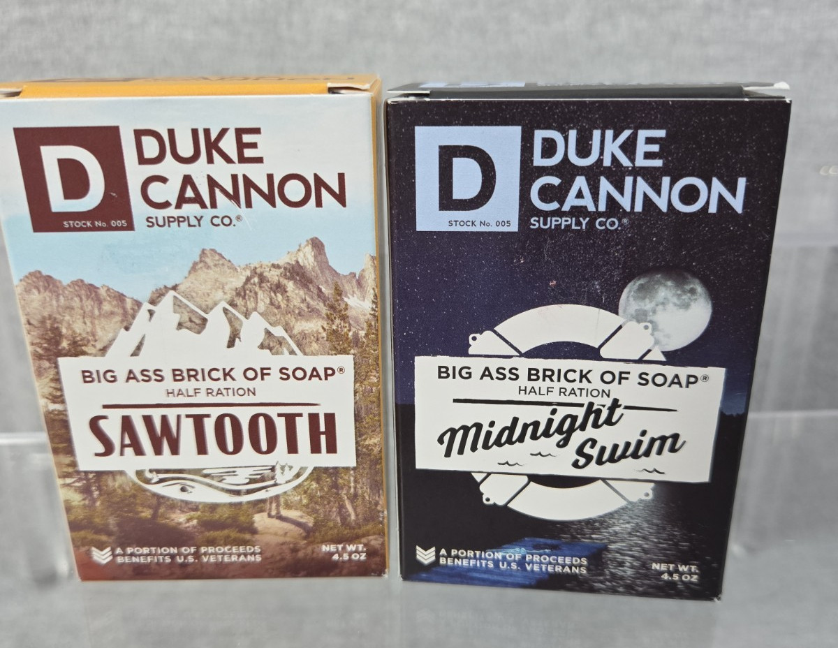 Duke Cannon Supply Co Mens Big Brick of Soap (2) Sawtooth and Midnight Swim NEW