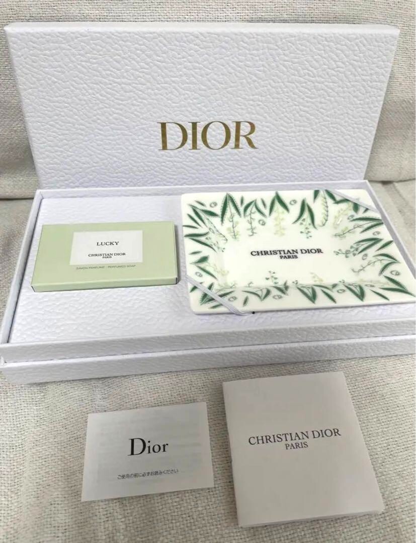 Christian Dior Maison Lucky soap set Soap & Soap Dish Tray Flower Ceramics gift
