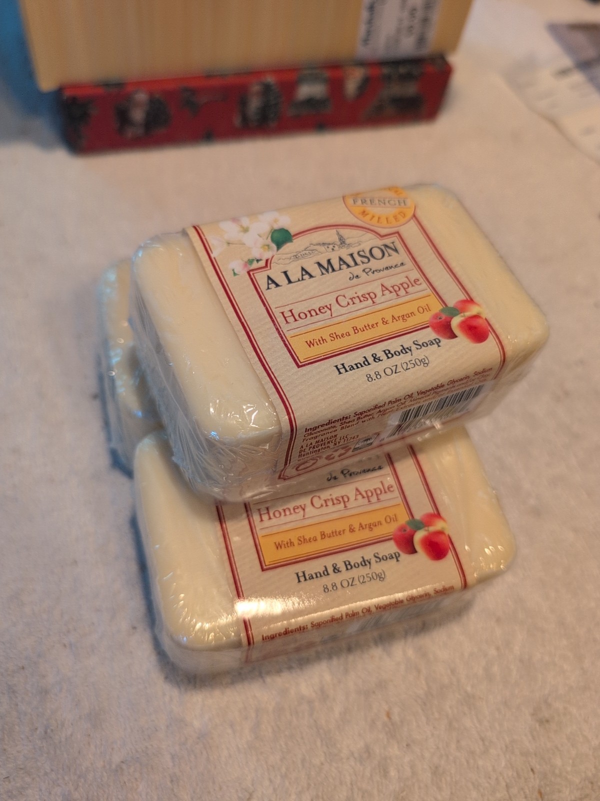 Bar Soap Honey Crisp Apple 8.8 oz By A La Maison Lot Of 3