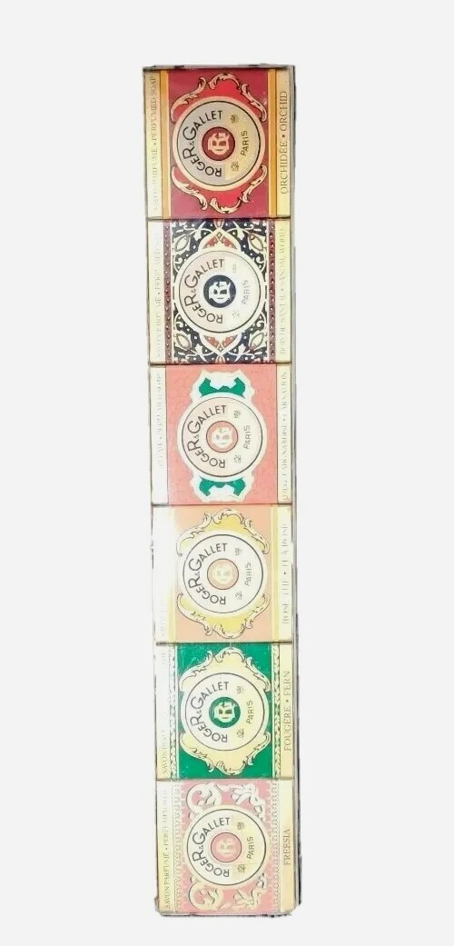 Vtg RogeR Gallet Savon Perfumed Soaps Lot of 6 Travel Size Made in France NOS