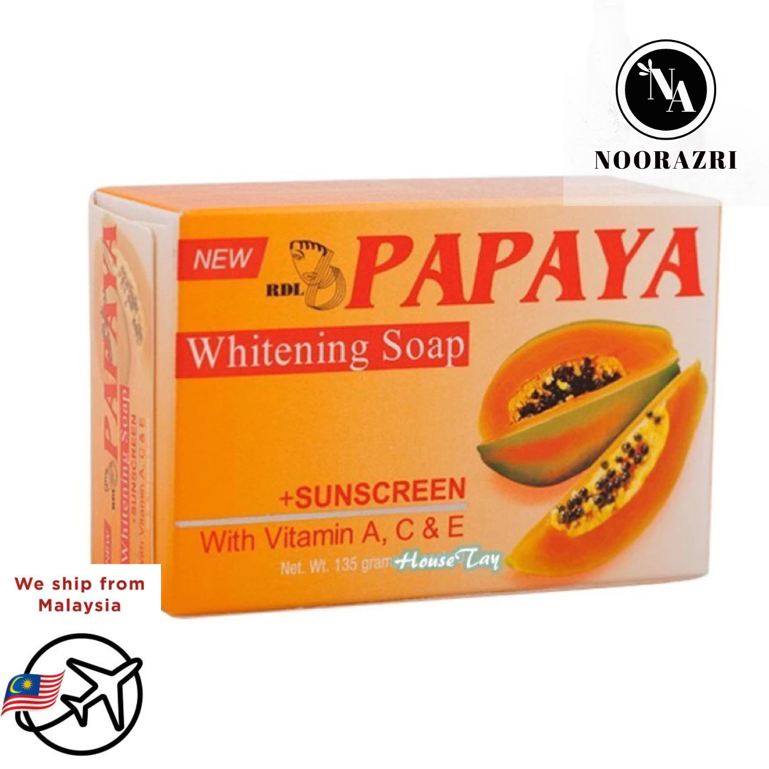3X Original RDL Papaya All Natural Whitening Soap with Vitamin A, C and E