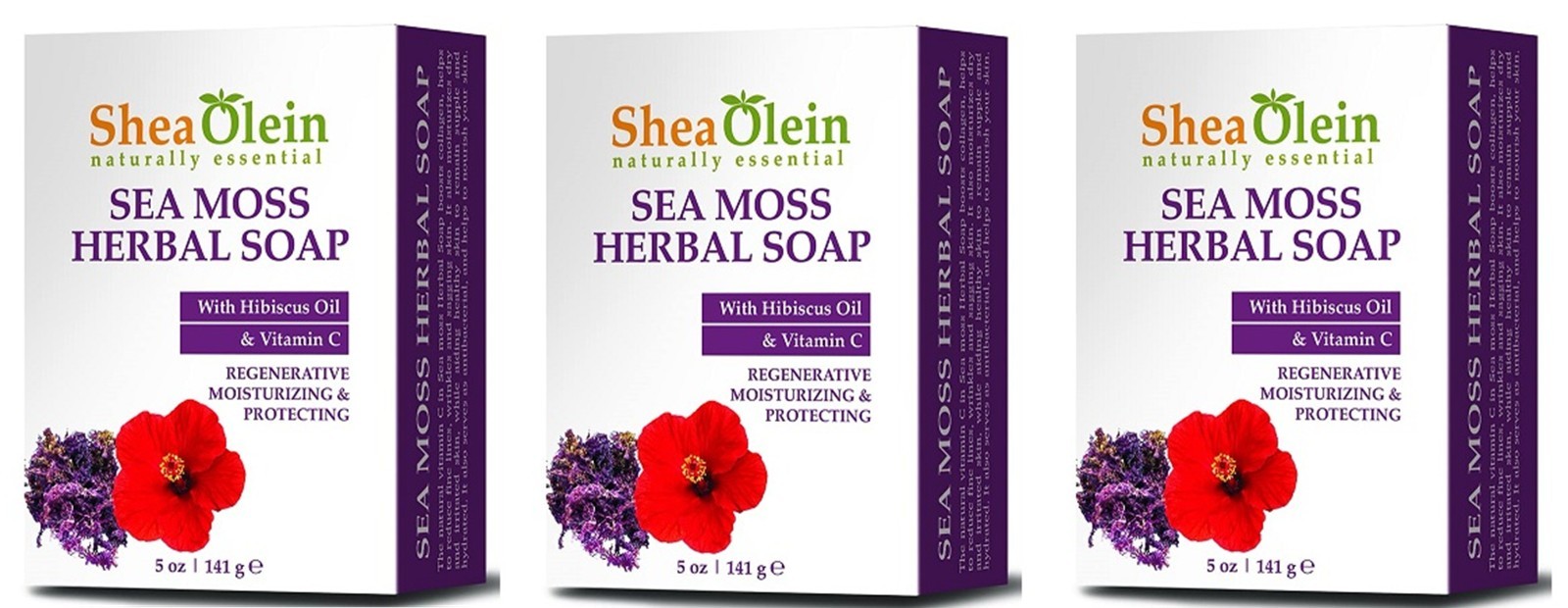 3 Pack – Shea Olein Sea Moss Herbal – Gift Soap Set