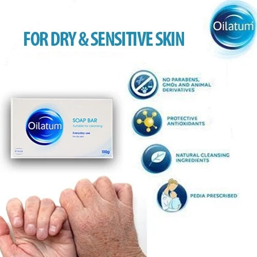 Oilatum Soap Bar 100g For Dry Skin Cleanses Moisturizes/10 unit (Free Shipping)