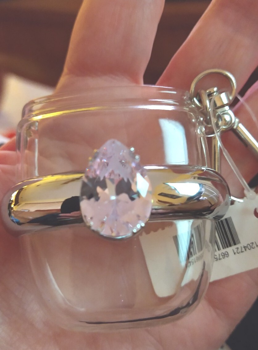 Bath Body Works Purple Diamond Pear Shape Ring Pocketbac Sanitizer Holder