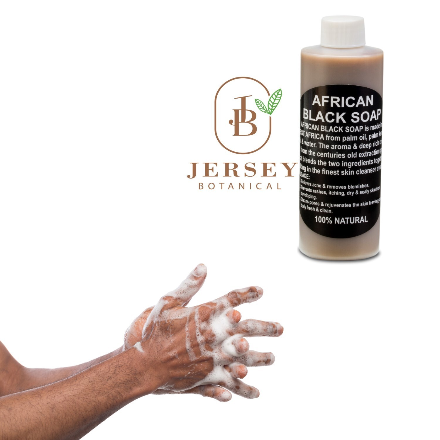 Liquid African Black Soap 4 oz 100% Pure Natural Raw Organic Face Body Bath Wash