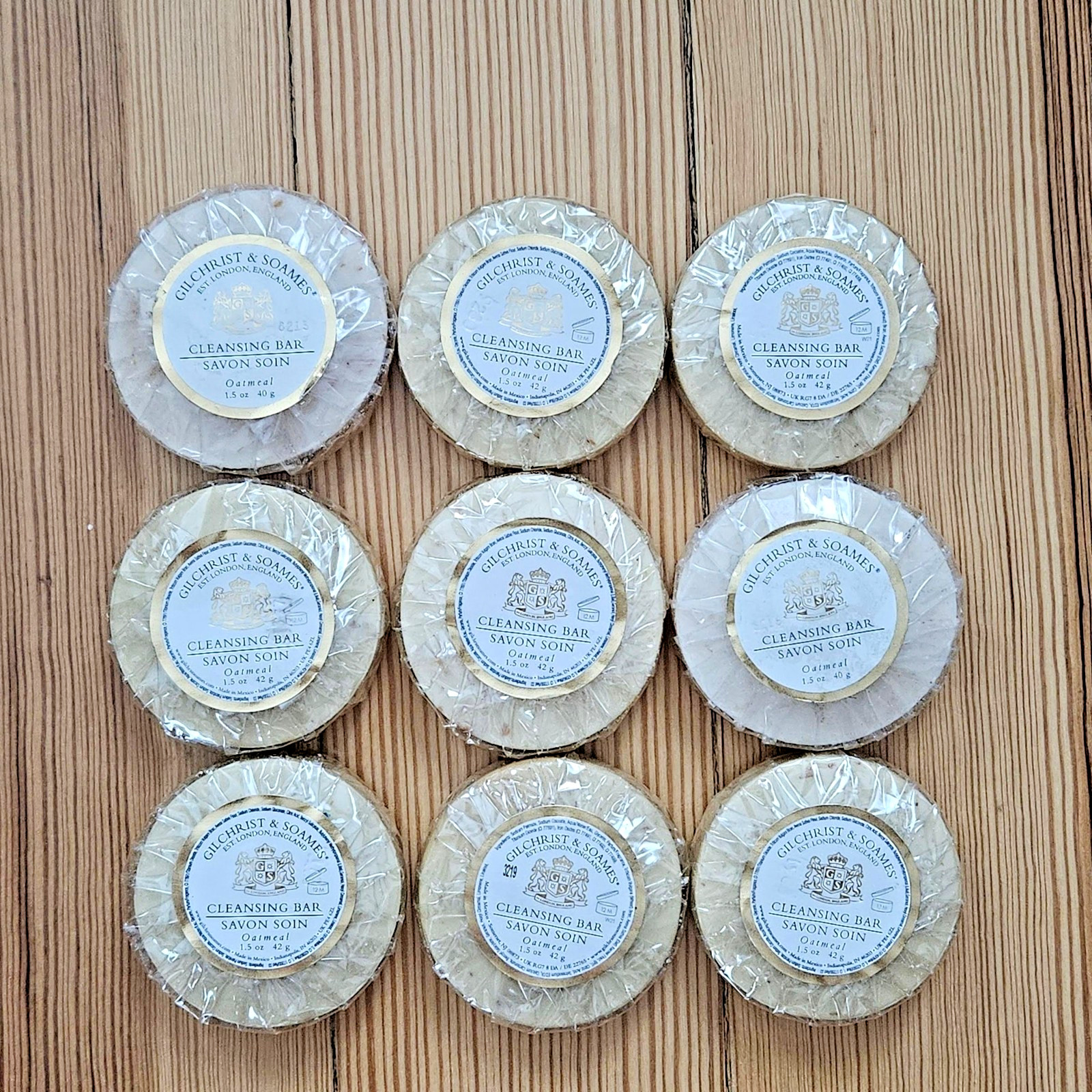 Gilchrist & Soames Cleansing Bar – Oatmeal Soap 1.5 oz Lot of 9