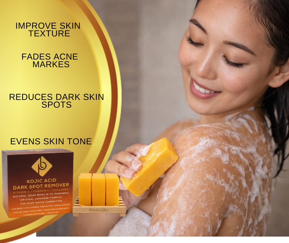 Kojic Acid Dark Spot Remover Soap Bars with Vitamin C, Retinol, Turmeric…