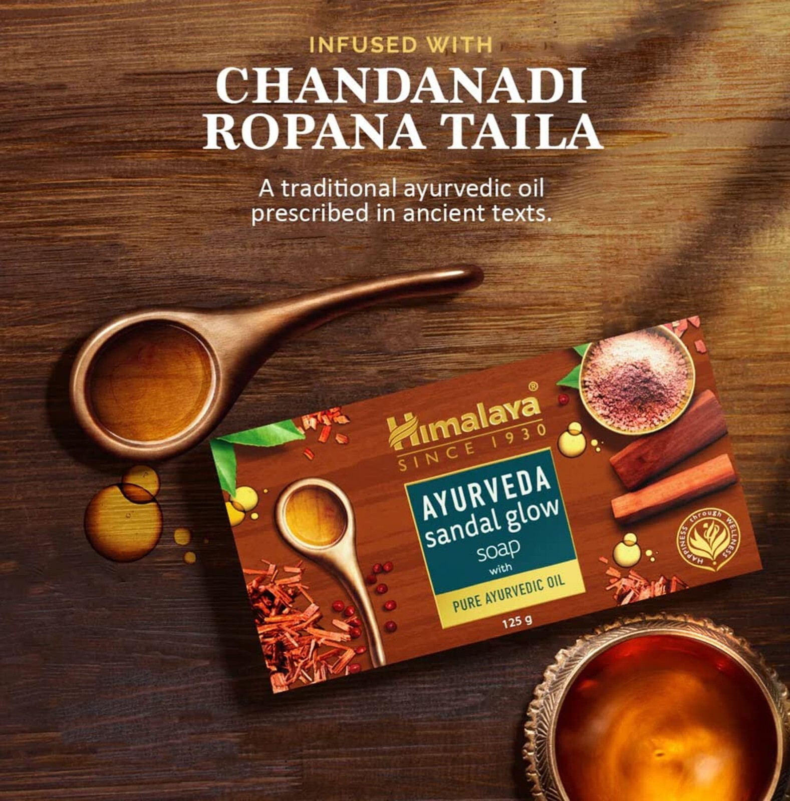 Himalaya Ayurveda Sandal Glow Soap, based on Pure Sandalwood Oil in Soap 75 gm