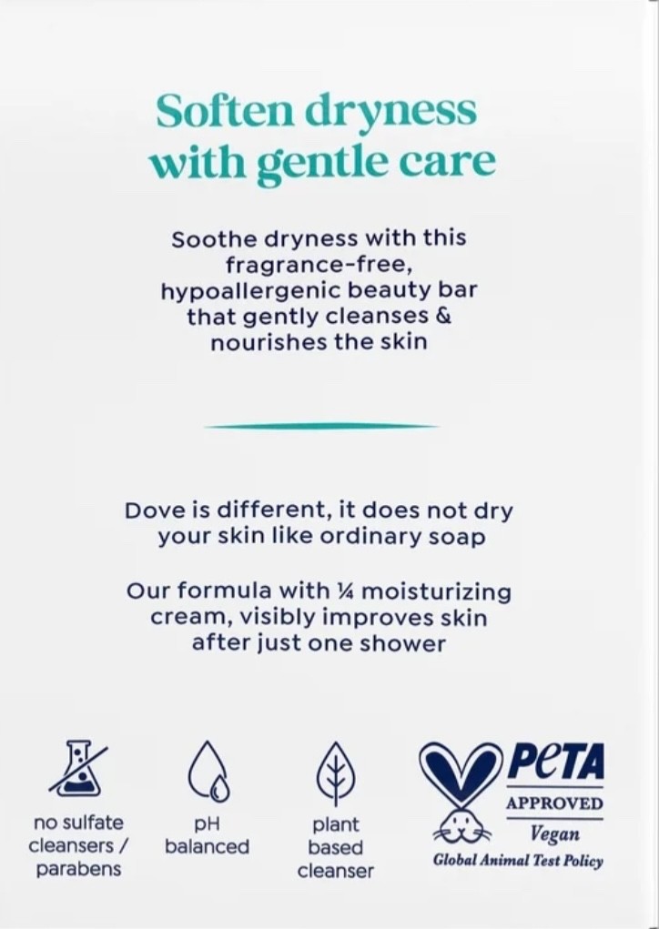 Dove Beauty Bar More Moisturizing Than Bar Soap Sensitive Skin
