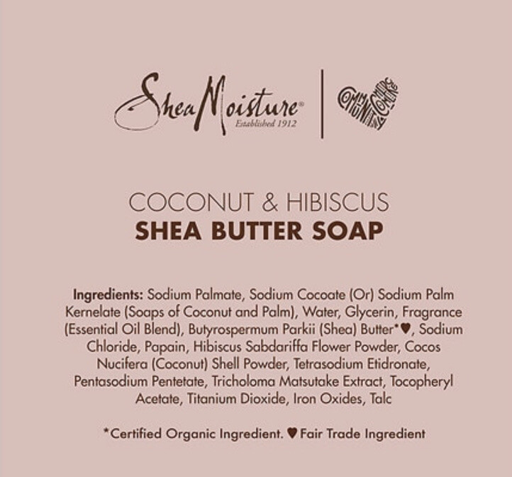 New Shea Moisture Coconut & Hibiscus Shea Butter Bar Soap 8 oz for Dull Skin