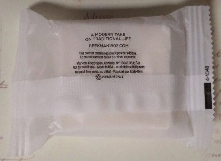 4 BEEKMAN 1802 Goat Milk Bath Bars 2 oz Fresh Air Individually Sealed Sanitary