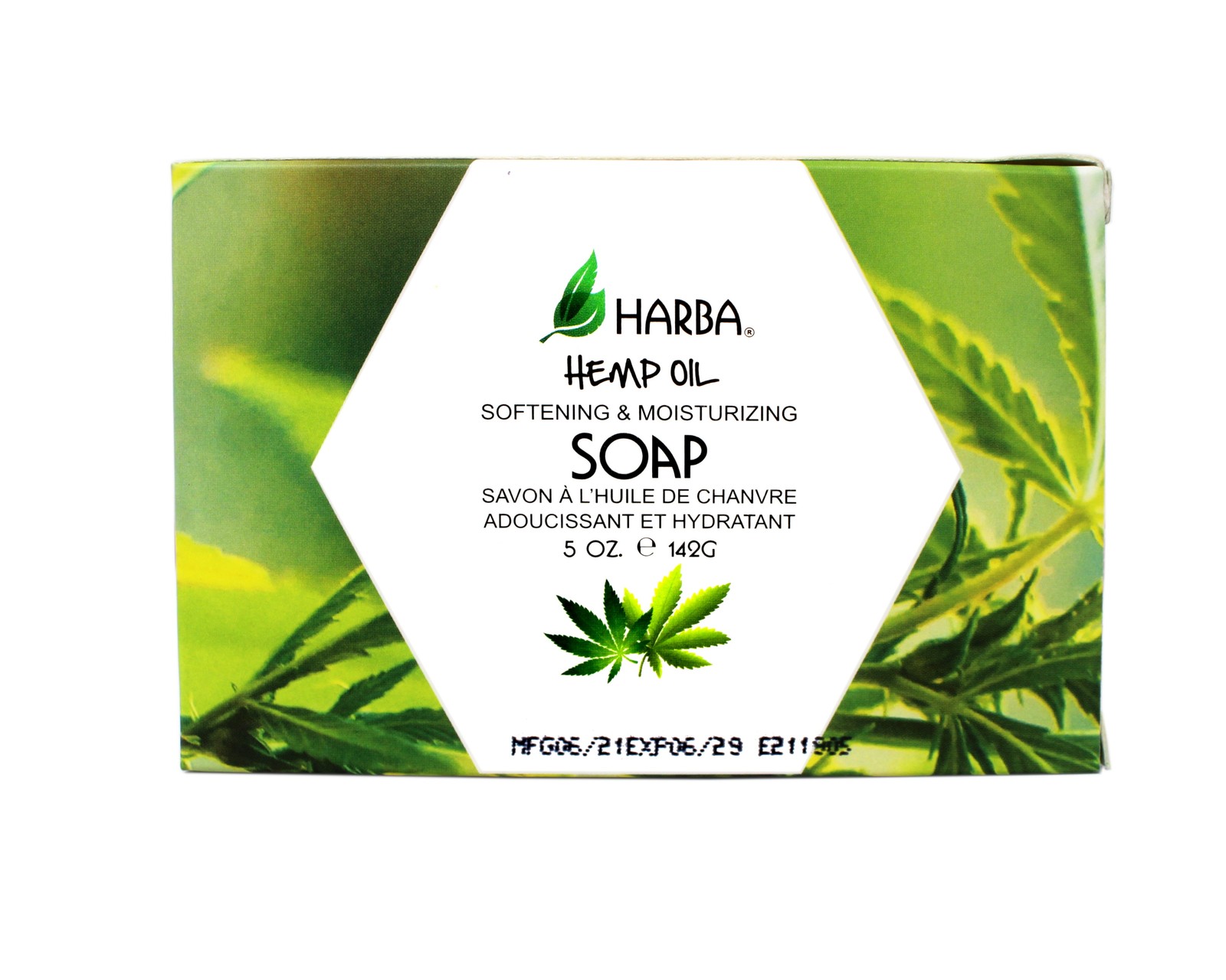 Harba Bath Soap Hemp Oil, Softening & Moisturizing, 5 OZ (142g) – 2 Pack