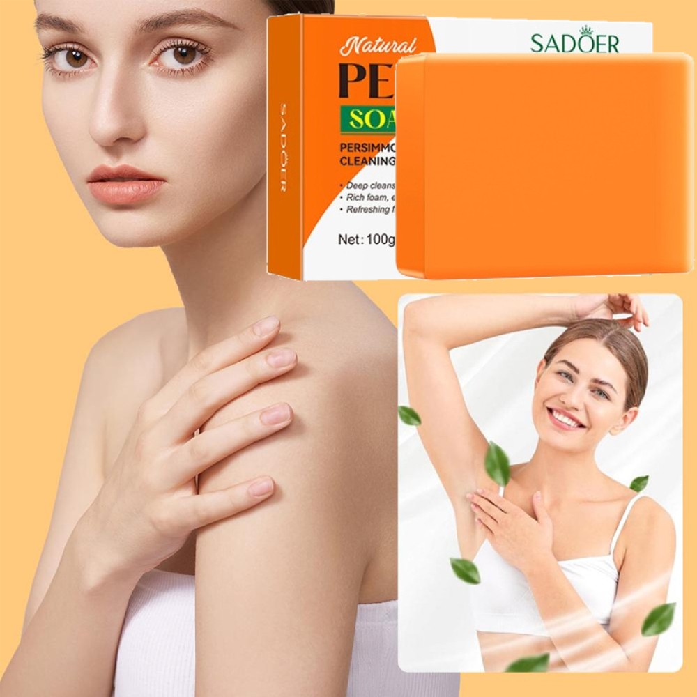 1-5PCS Natural Persimmon Soap Bar Body Odor Control Deodorant Soap for Men&Women
