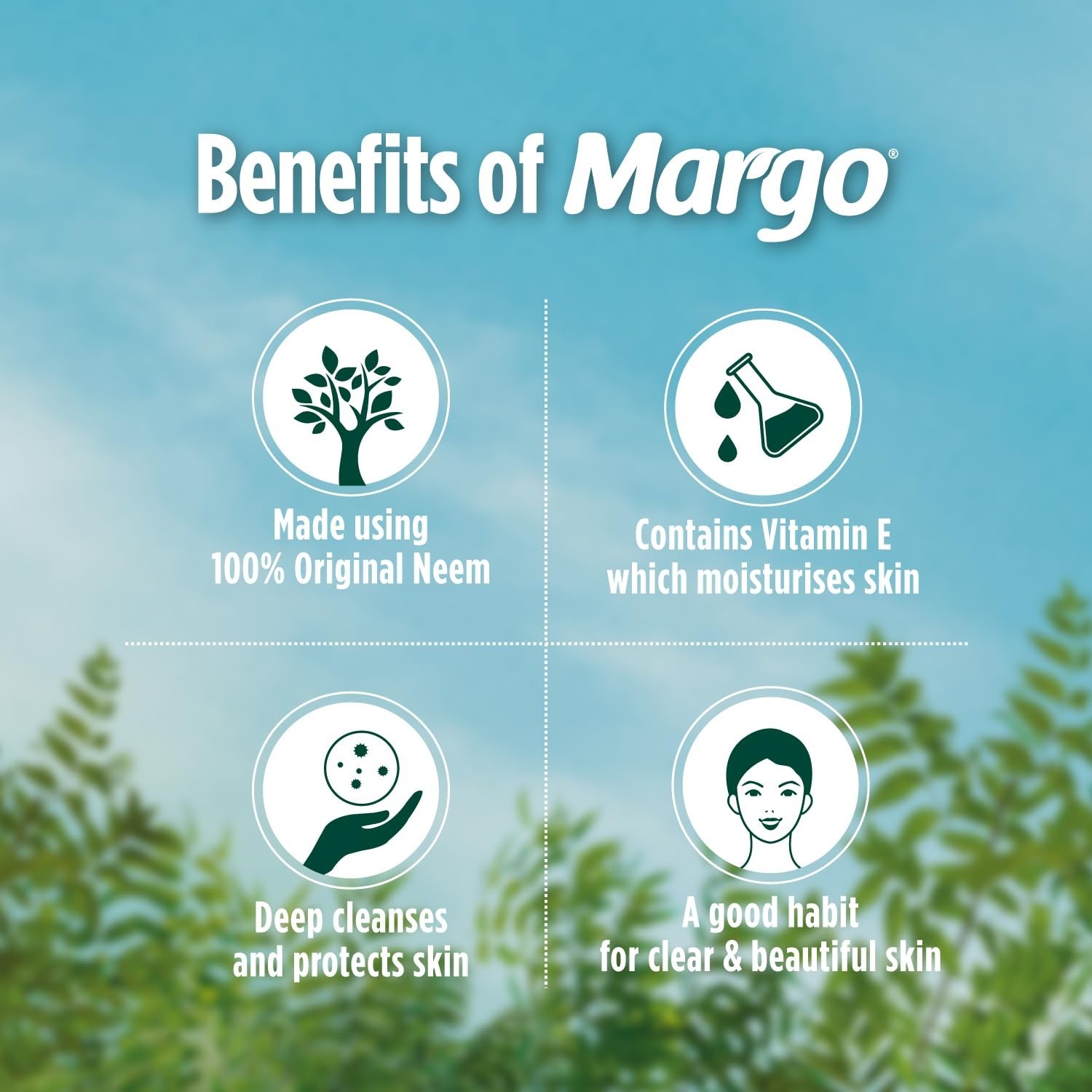 Margo Neem Bath Soap 100g x5 | Bathing Bar | Free Shipping