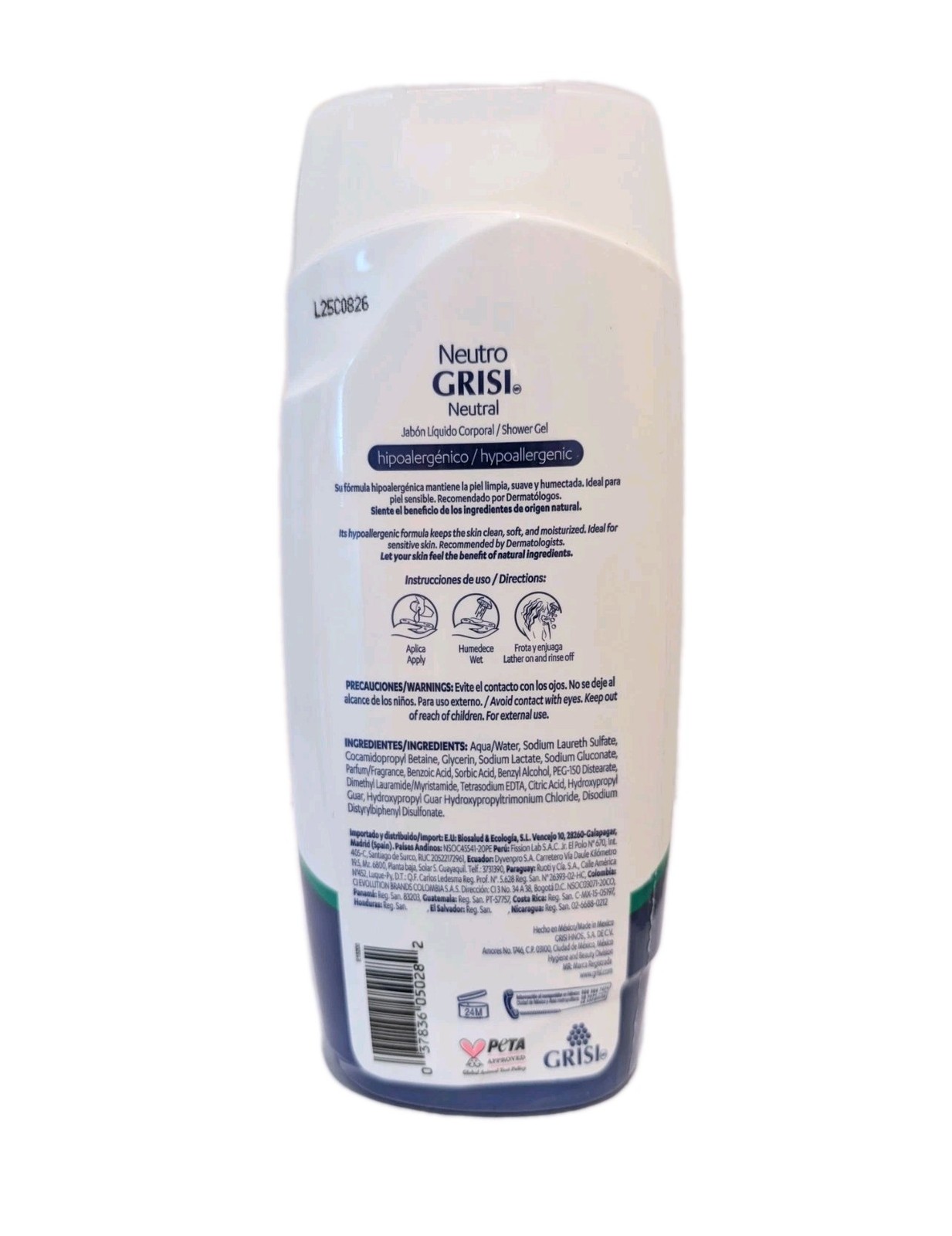 Grisi Neutral shower gel.15.2 fl oz, 15.2 Ounce