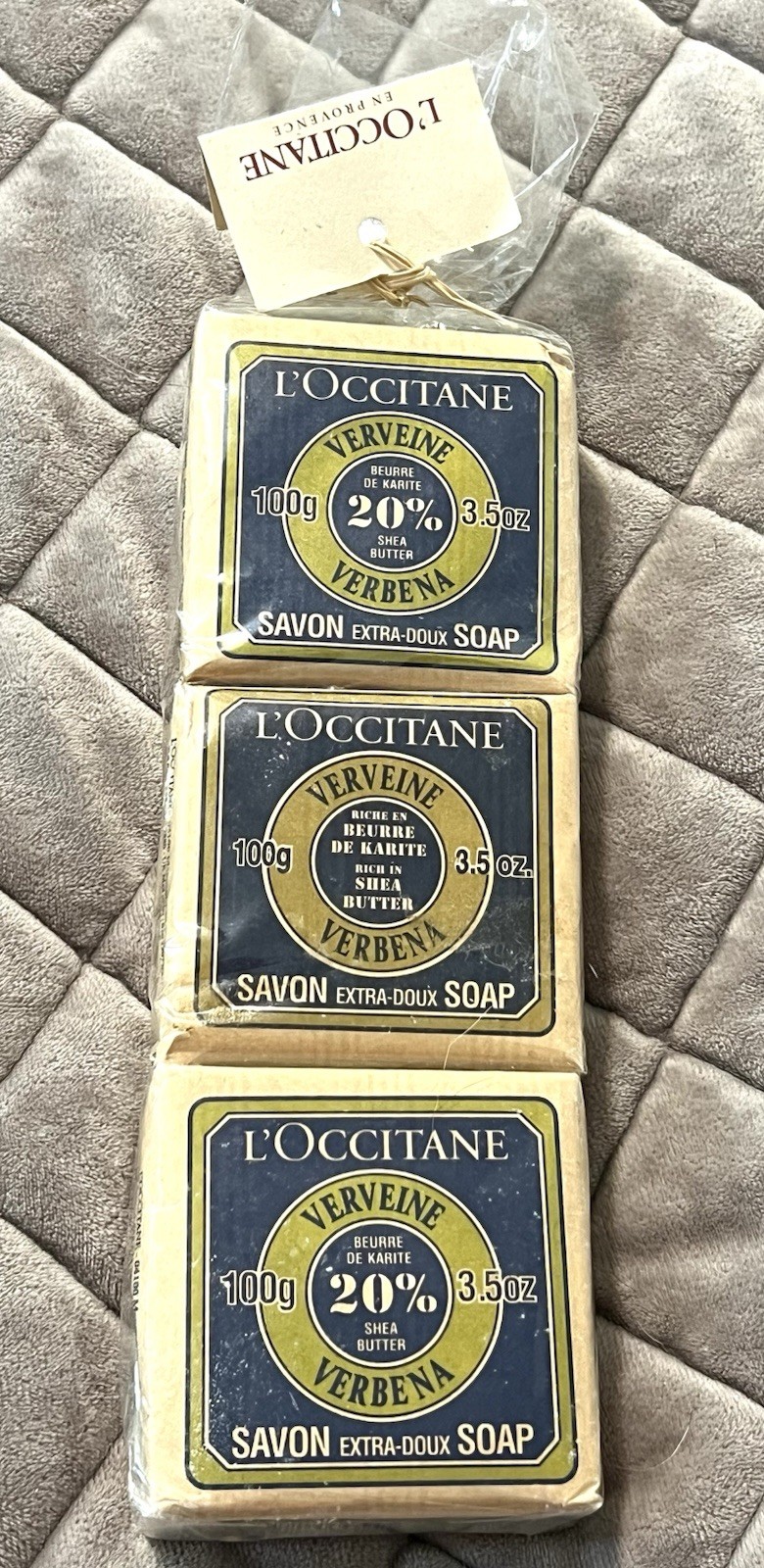 L’Occitane Verbena Shea Butter Soap 3 Bars 3.5. oz Lemon Scented Bath Soap