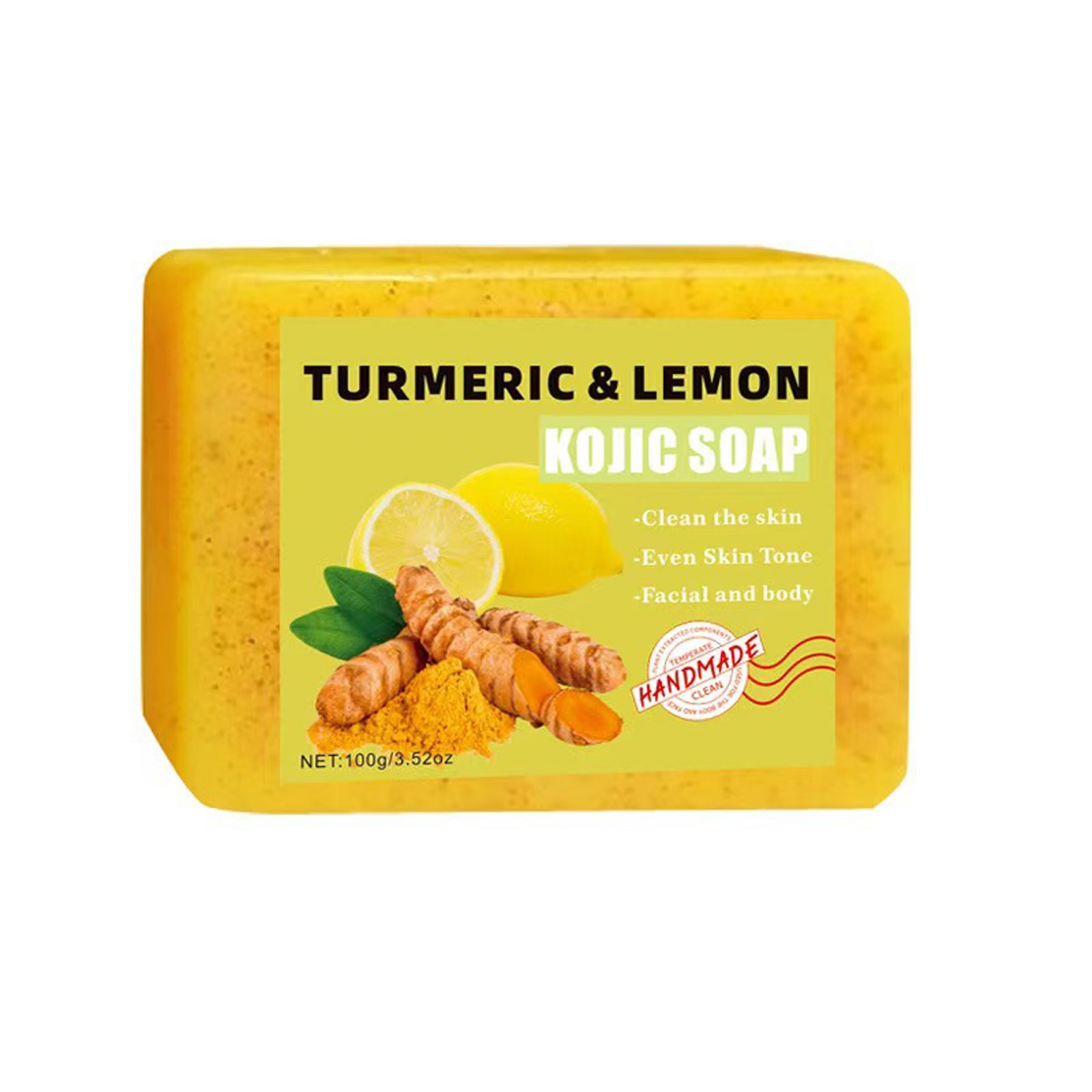 1Pcs Handmade Soap Soap Bar 100g Nourishing Turmeric Lemon Soap Hydrating