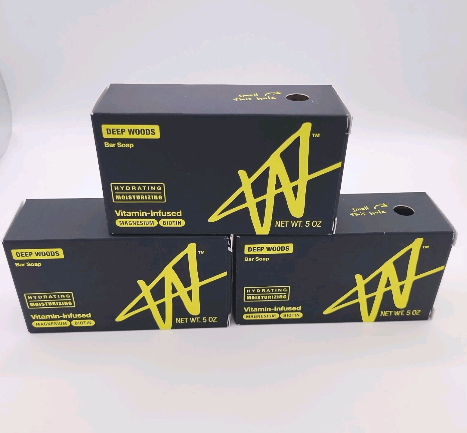 LOT OF THREE (3) W by Jake Paul Hydrating Moisturizing Soap Bar- Deep Woods 5 oz