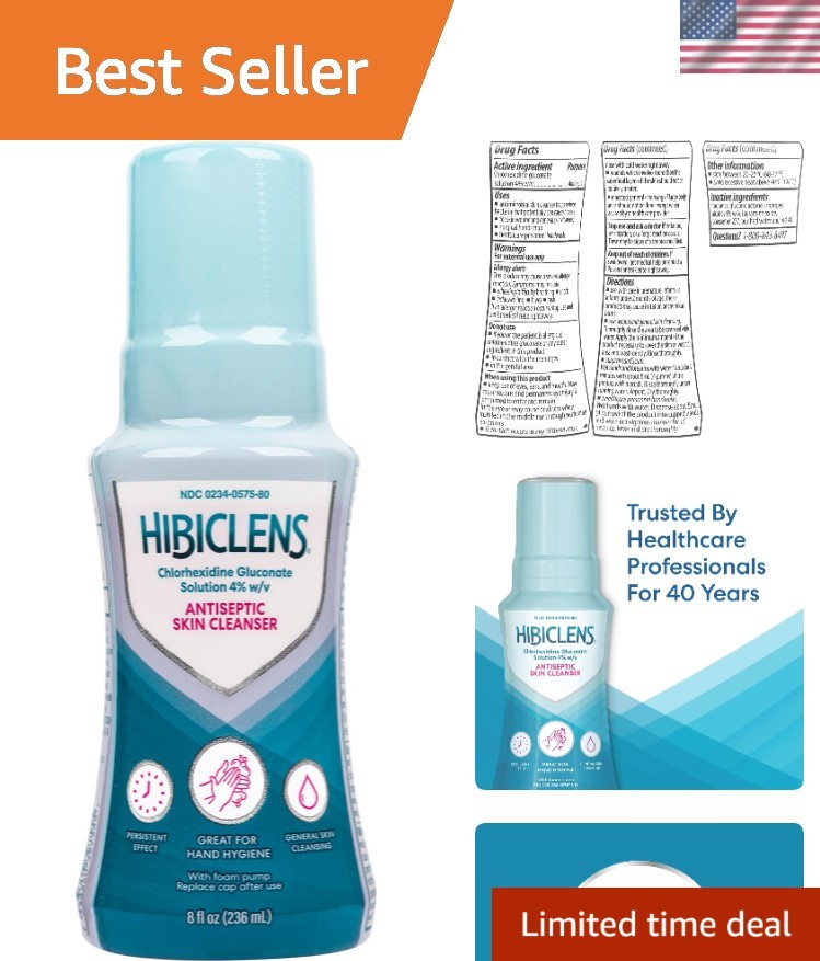 Hibiclens 8oz Antimicrobial Foaming Soap with 4% CHG for Effective Cleanliness