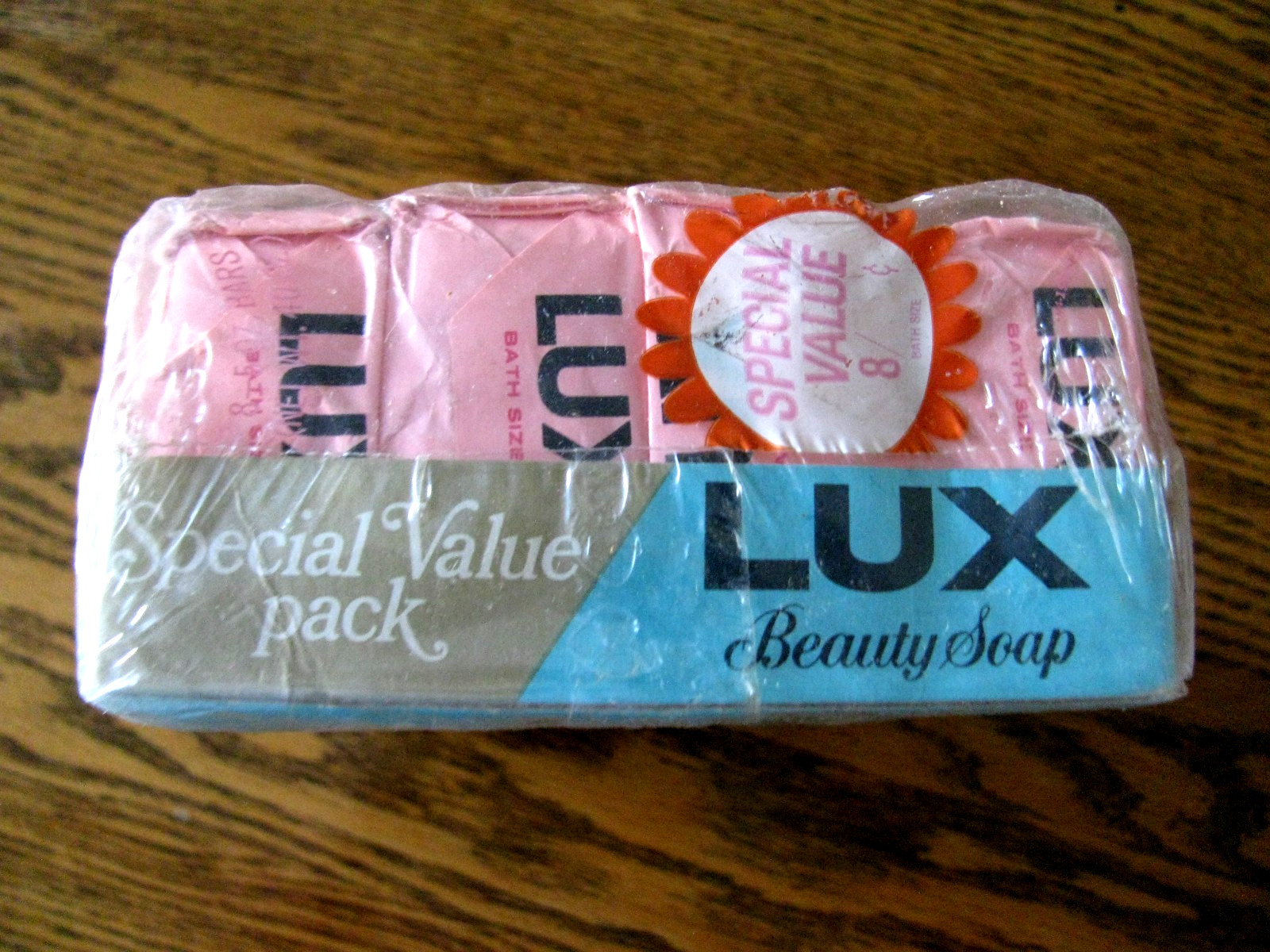 Vintage NOS Multi-bar Pack of 8-5 oz. Bars of Pink LUX Beauty Soap