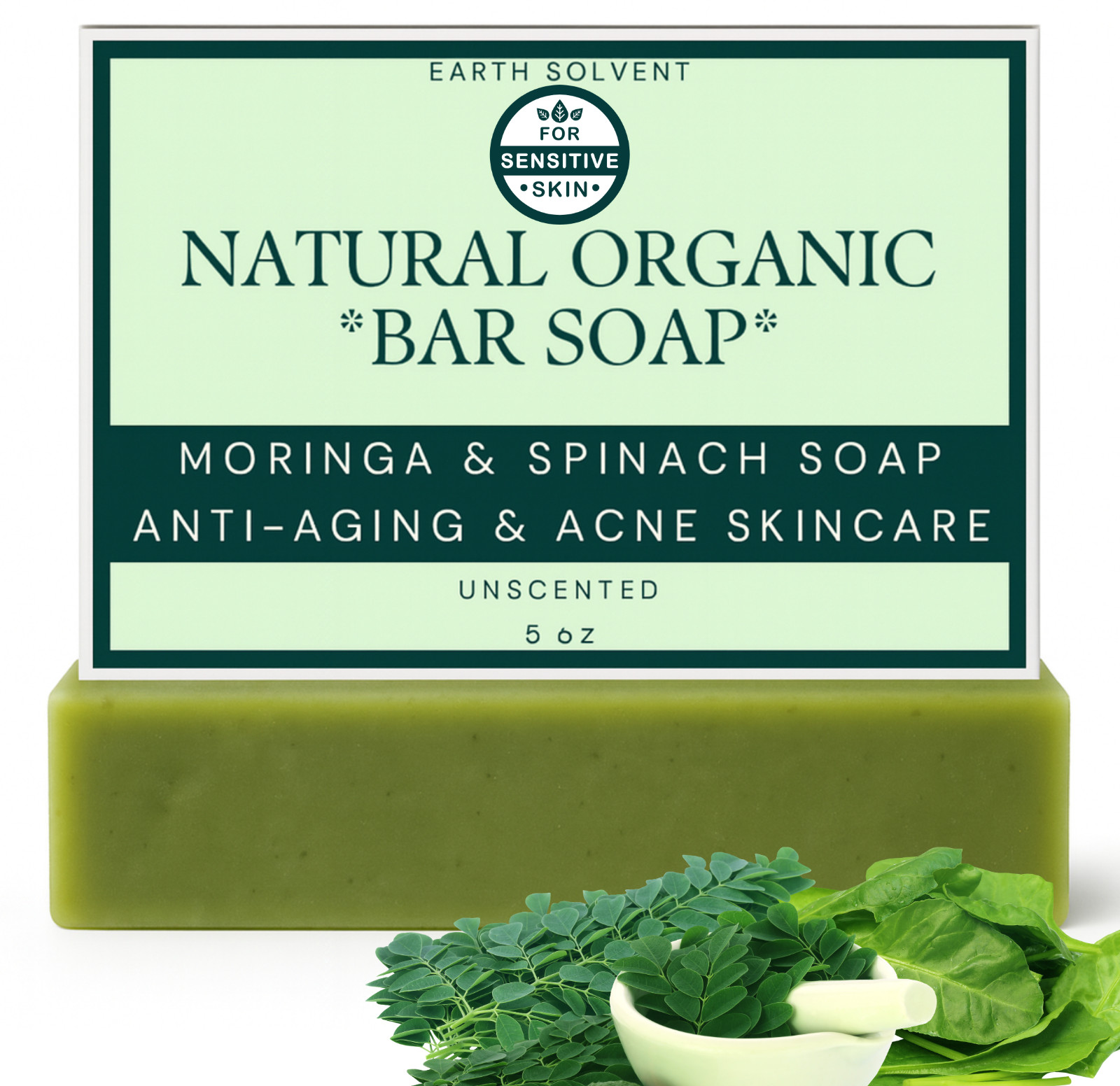 BUY 2 & Get 1 FREE Natural Organic Bar Soap For Sensitive Skin 5oz UNSCENTED