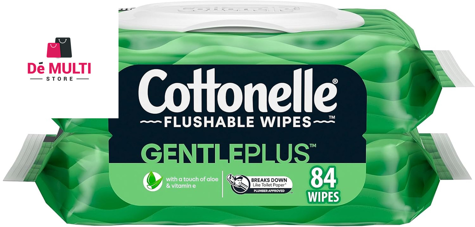 Cottonelle GentlePlus Flushable Wet Wipes, 4 Flip-Top Packs (168 Total Flushable