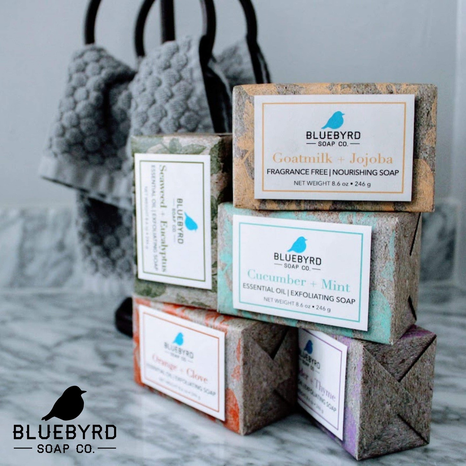 BLUEBYRD Soap Co. 5-Pack Variety Set Exfoliating Essential Oil Soap Bars | 10…